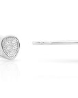 CZ Small Heart Stud Earrings, 1033 in Sterling Silver