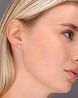 CZ Small Heart Stud Earrings, 1033 in Sterling Silver