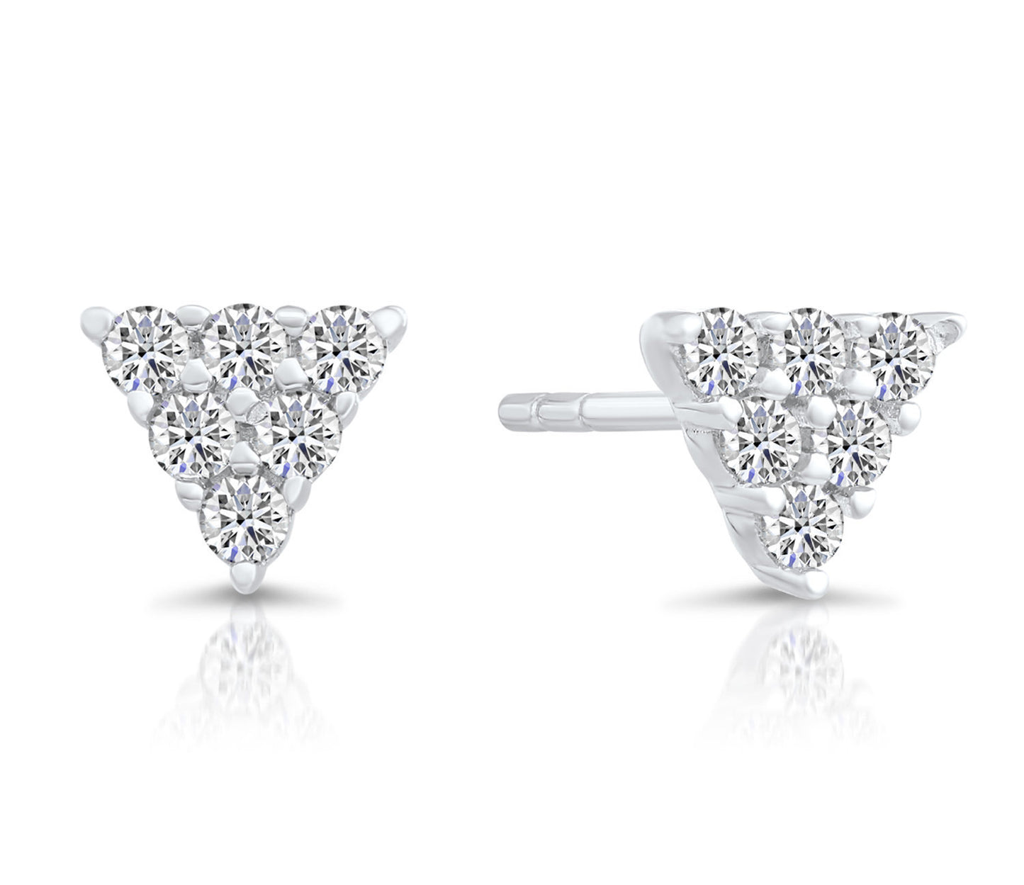 Sterling Silver Tiny Triangle Stud Earrings