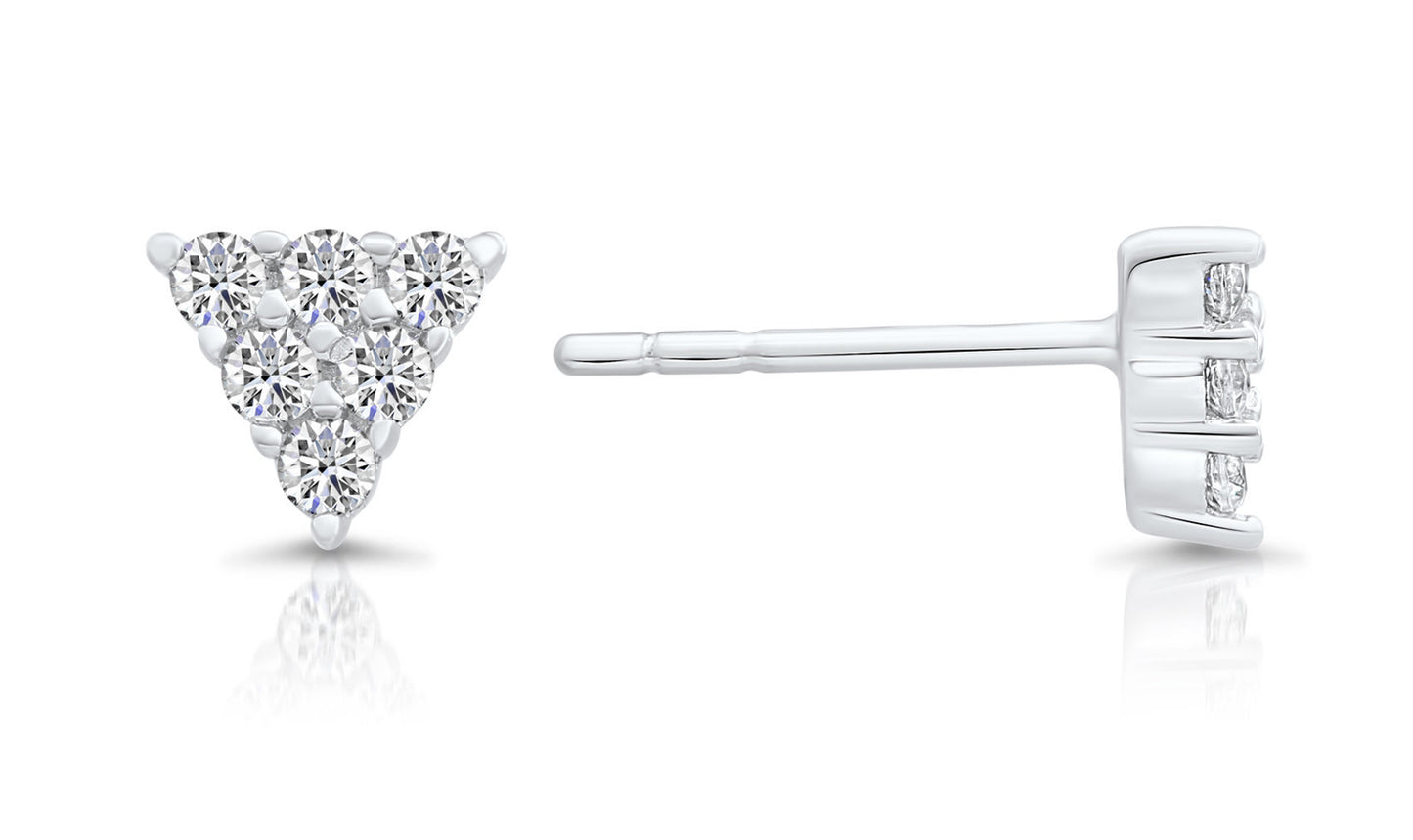 Sterling Silver Tiny Triangle Stud Earrings