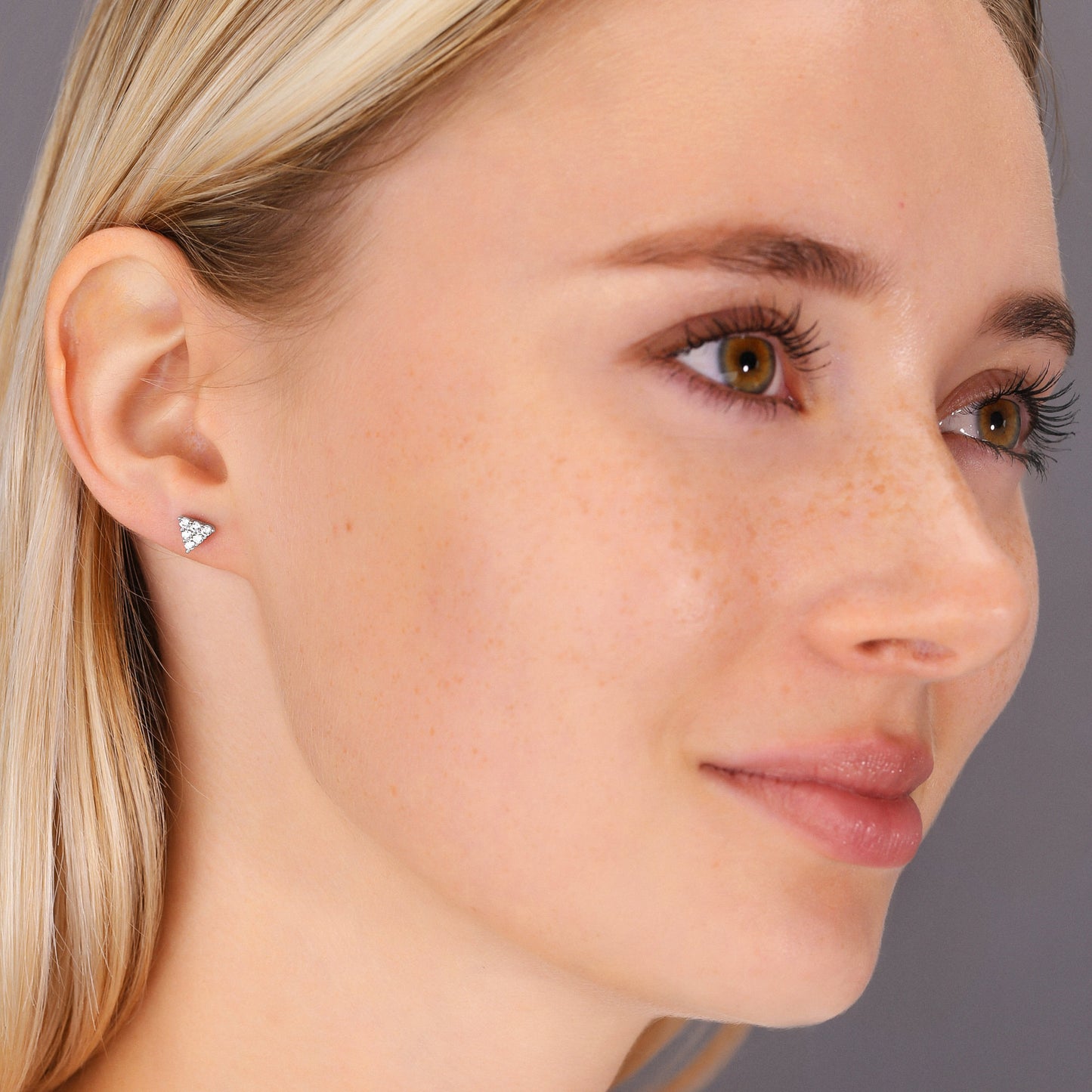 Sterling Silver Tiny Triangle Stud Earrings