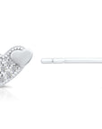 CZ Double Heart Stud Earrings in Sterling Silver