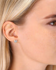 CZ Small Heart Stud Earrings, 1009 in Sterling Silver