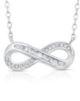CZ Infinity Necklace with Cubic Zirconia in Sterling Silver