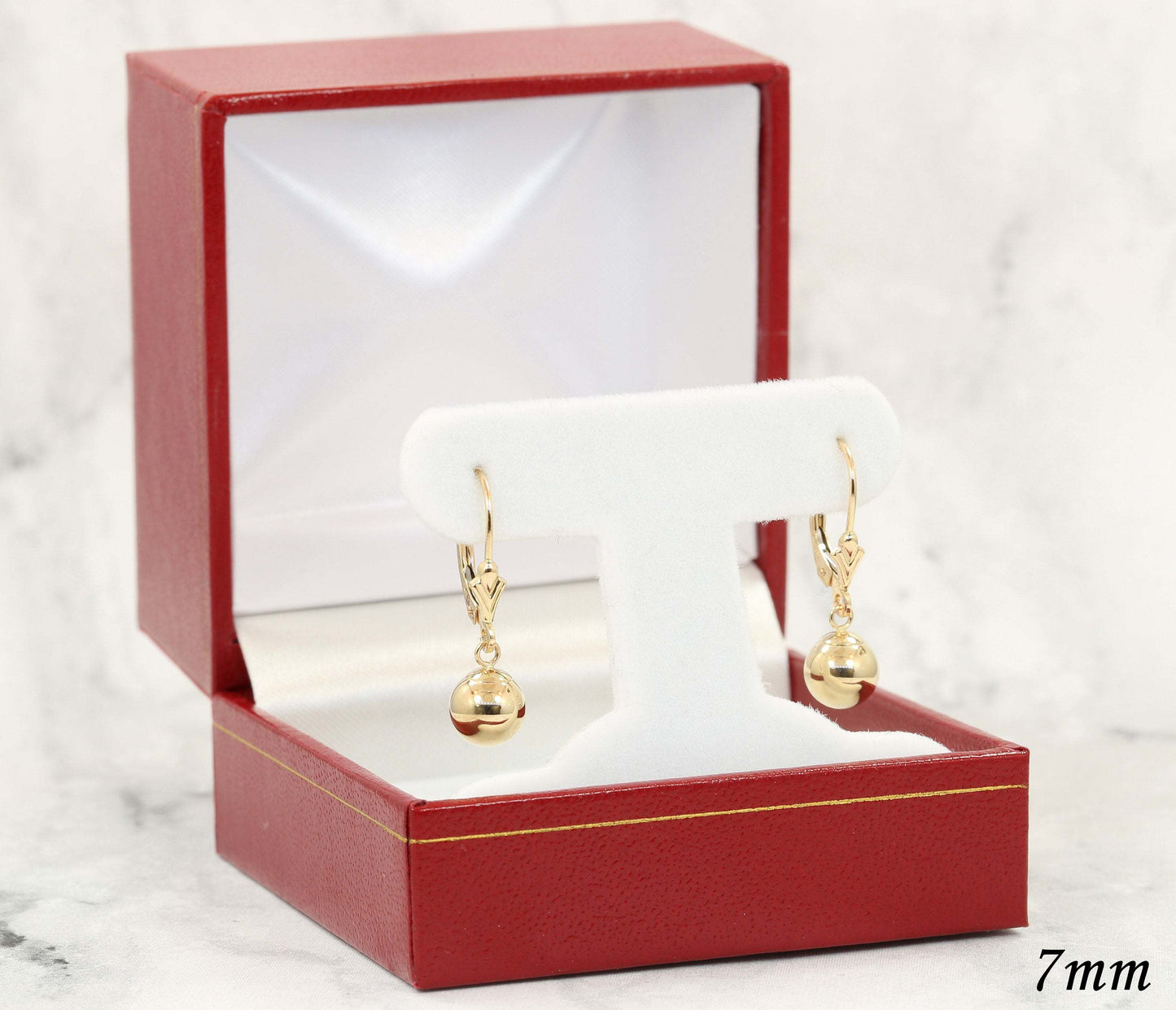 14K Yellow Gold French-back Ball Earrings