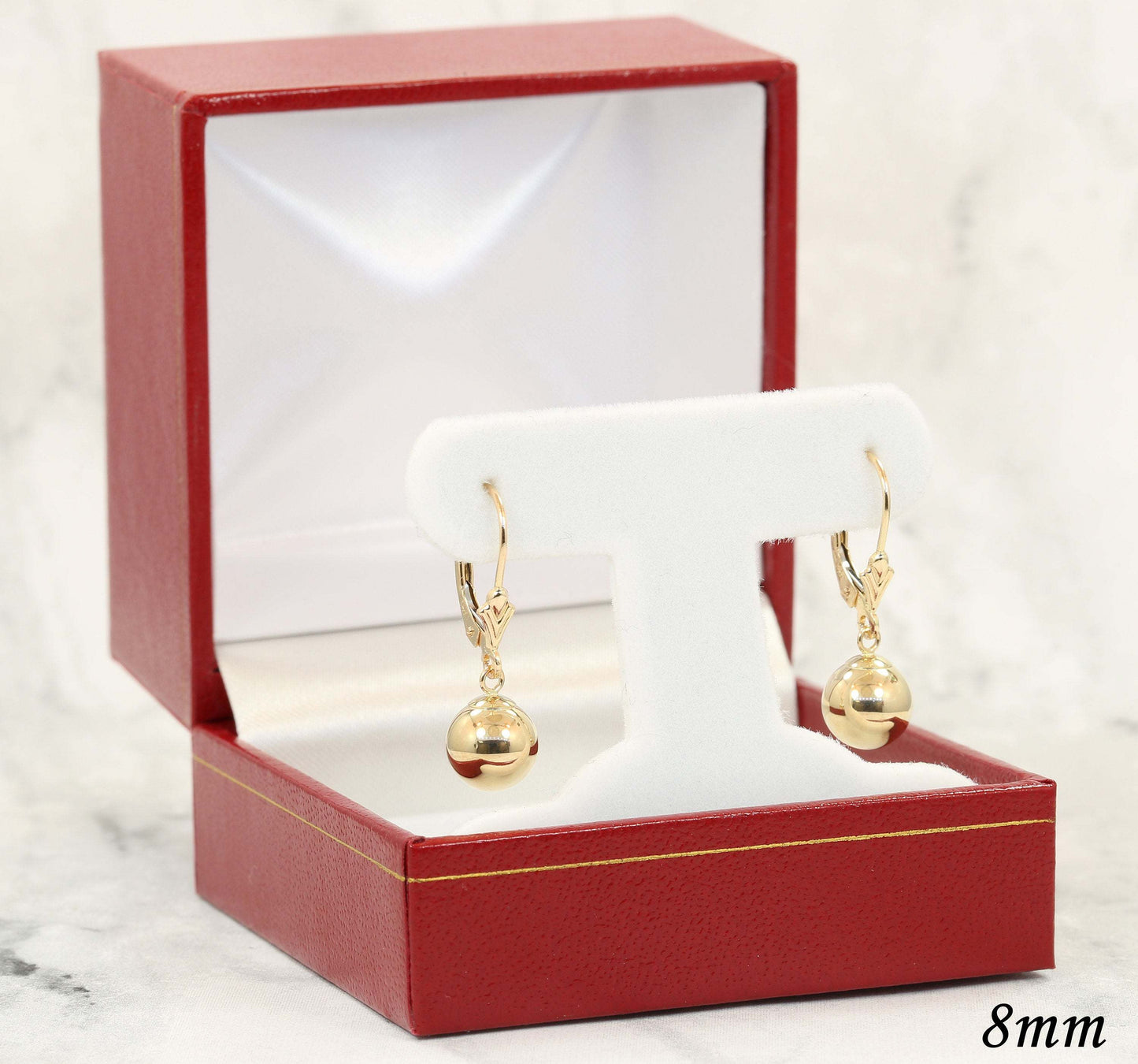 14K Yellow Gold French-back Ball Earrings