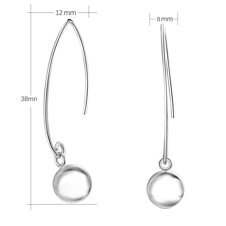 Sterling Silver Dangle Ball Drop Earring