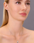Cross Charm Necklace in Sterling Silver