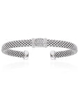 Sterling Silver Simulated Diamond Italian Cuff Bracelet, Fits 7in-8in