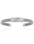 Sterling Silver Italian Bar Cuff Bracelet, Fits 7in-8in