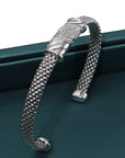 Sterling Silver Italian Bar Cuff Bracelet, Fits 7in-8in