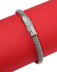 Sterling Silver Italian Bar Cuff Bracelet, Fits 7in-8in