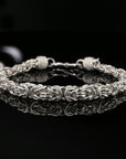 Handmade Byzantine Bracelet with Hook Clasp, 9", Unisex in Sterling Silver