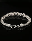 Handmade Byzantine Bracelet with Hook Clasp, 9", Unisex in Sterling Silver