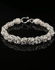 Handmade Byzantine Bracelet with Hook Clasp, 9", Unisex in Sterling Silver