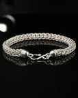 Handmade Byzantine Chain Bracelet with S-Hook Clasp, 8.75", Unisex in Sterling Silver
