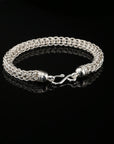 Handmade Byzantine Chain Bracelet with S-Hook Clasp, 8.75", Unisex in Sterling Silver
