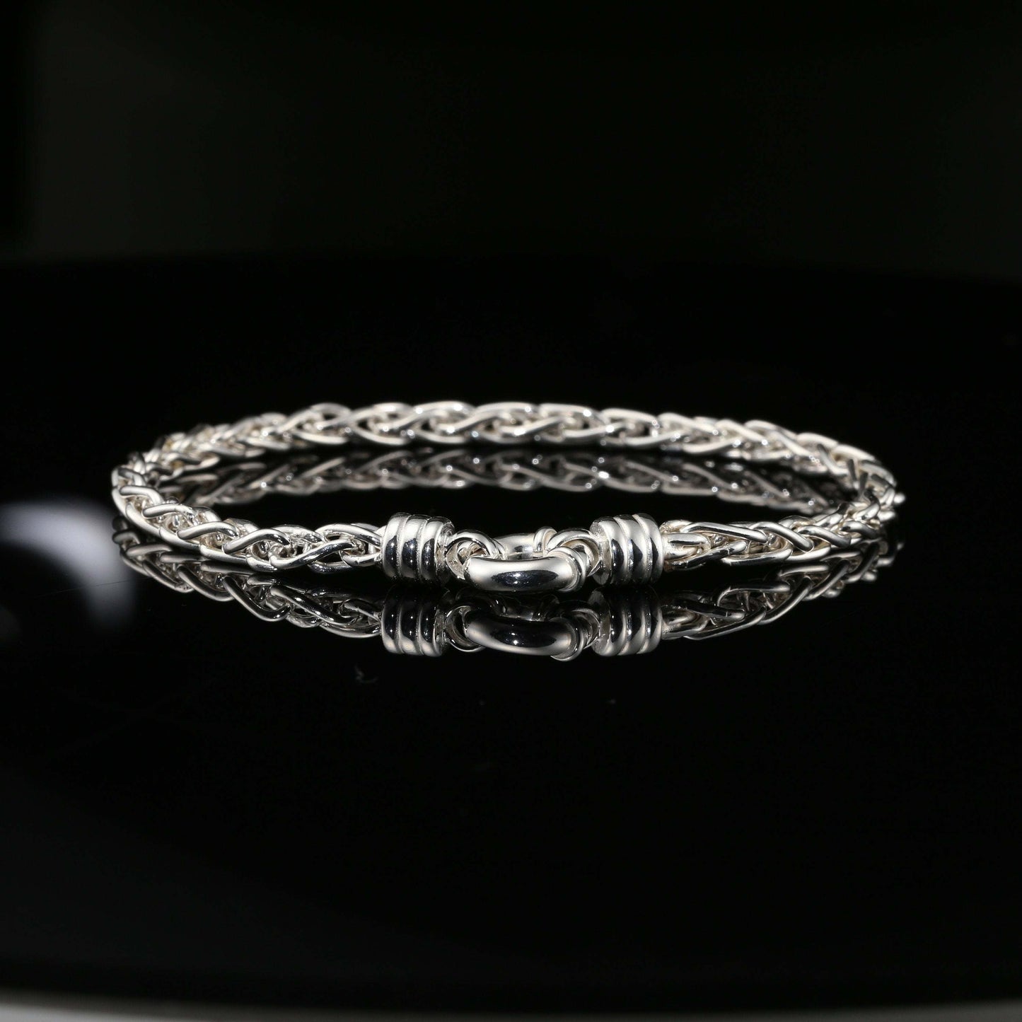 Thin Byzantine Chain Bracelet, Chainmail Jewelry in Sterling Silver, 8.5", Unisex