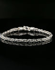 Thin Byzantine Chain Bracelet, Chainmail Jewelry in , 8.5", Unisex in Sterling Silver