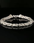 Thin Byzantine Chain Bracelet, Chainmail Jewelry in , 8.75", Unisex in Sterling Silver