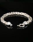Thin Byzantine Chain Bracelet, Chainmail Jewelry in , 8.75", Unisex in Sterling Silver