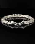 Thin Byzantine Chain Bracelet, Chainmail Jewelry in , 8.75", Unisex in Sterling Silver