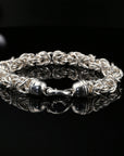 Byzantine Chain Bracelet, Chainmail Jewelry in , 8.75", Unisex in Sterling Silver