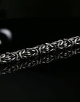 Dark Byzantine Chain Bracelet with Hook Clasp , 8.5", Unisex in Sterling Silver