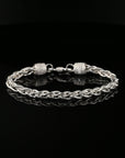 Handmade Byzantine Chain Bracelet with Hook Clasp, 8", Unisex in Sterling Silver