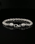 Handmade Byzantine Chain Bracelet with Hook Clasp, 8", Unisex in Sterling Silver