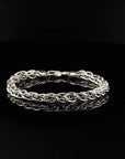 Handmade Byzantine Chain Bracelet with S-Hook Clasp, 8", Unisex in Sterling Silver