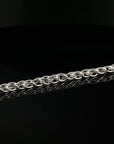 Handmade Byzantine Chain Bracelet with S-Hook Clasp, 8", Unisex in Sterling Silver