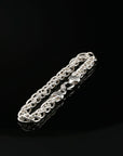 Handmade Byzantine Chain Bracelet with S-Hook Clasp, 8", Unisex in Sterling Silver
