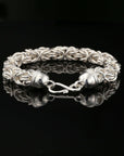 Handmade Byzantine Chain Bracelet with S-Hook Clasp, Matte, 8.5", Unisex in Sterling Silver
