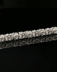 Handmade Byzantine Chain Bracelet with S-Hook Clasp, Matte, 8.5", Unisex in Sterling Silver