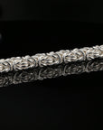 Handmade Byzantine Chain Bracelet with S-Hook Clasp, 9", Unisex in Sterling Silver