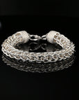 Byzantine Chain Bracelet with S-Hook Clasp, 8", Unisex in Sterling Silver