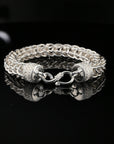 Byzantine Chain Bracelet with S-Hook Clasp, 8", Unisex in Sterling Silver