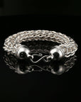 Byzantine Thick Chain Bracelet with S-Hook Clasp in Sterling Silver