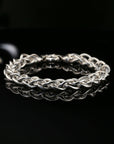Byzantine Chain Bracelet, 8", Unisex in Sterling Silver