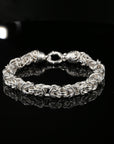 Byzantine Chain Bracelet, 8.25", Unisex in Sterling Silver
