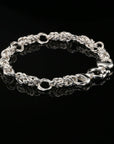 Byzantine Chain Bracelet, 9.25", Unisex in Sterling Silver