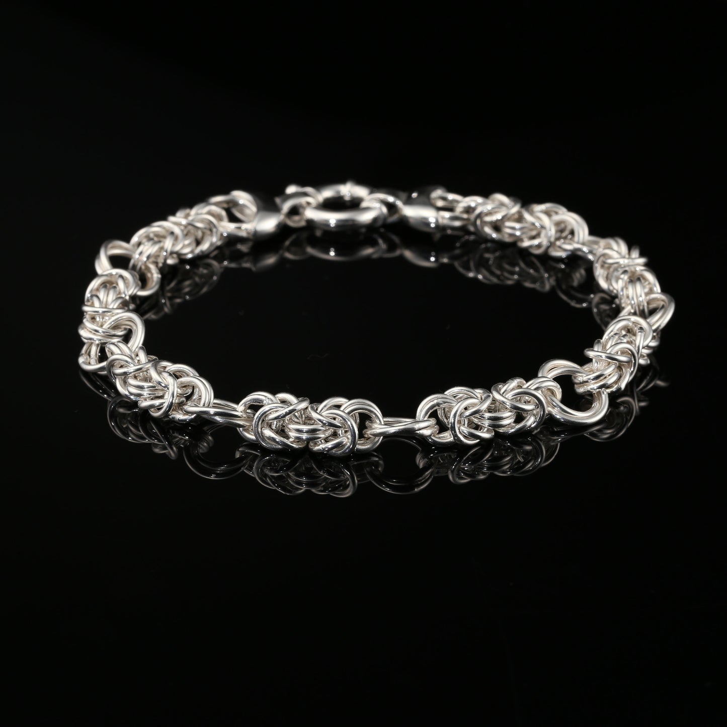 Sterling Silver Byzantine Chain Bracelet, 9.25", Unisex