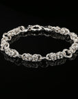 Byzantine Chain Bracelet, 9.25", Unisex in Sterling Silver