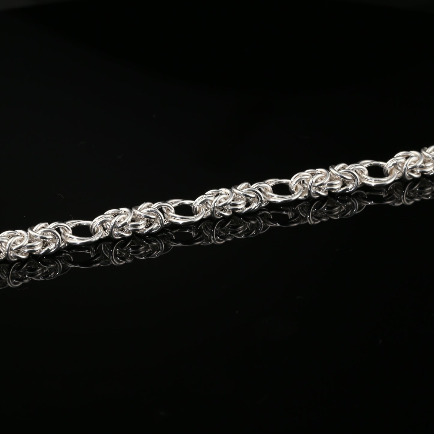 Sterling Silver Byzantine Chain Bracelet, 9.25", Unisex