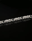 Byzantine Chain Bracelet, 9.25", Unisex in Sterling Silver