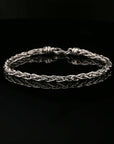 Byzantine Chain Thin Bracelet, 8.5", Unisex in Sterling Silver