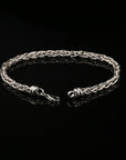 Byzantine Chain Thin Bracelet, 8.5", Unisex in Sterling Silver