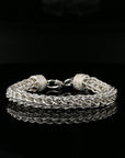 Byzantine Thick Chain Bracelet with S-Hook Clasp, 8.25", Unisex in Sterling Silver
