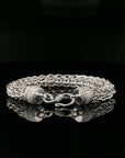 Byzantine Thick Chain Bracelet with S-Hook Clasp, 8.25", Unisex in Sterling Silver